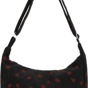Trendy Corduroy Hobo Handbag with Strawberry Design - Perfect Gift for Her